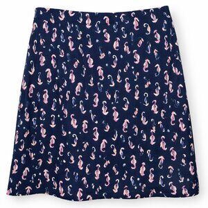 J Jill Blue Seahorse Print Pull On A Line Skirt Size S